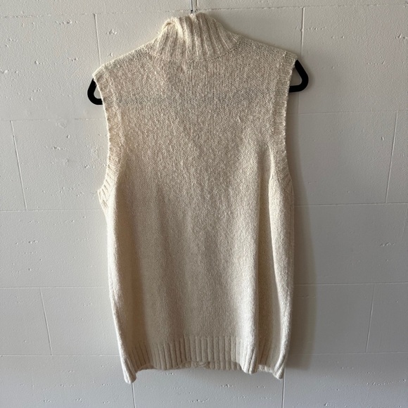 Carroll Reed Cream Sleeveless Knit Cardigan - Picture 8 of 10